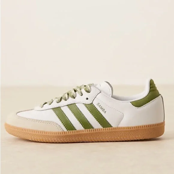 adidas Samba OG White/Olive/Gum Sneakers Classic Retro Soccer-Unisex NIB WmnSz 8 - Picture 2 of 11